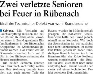 Bericht Rhein-Zeitung vom 21.10.2011
